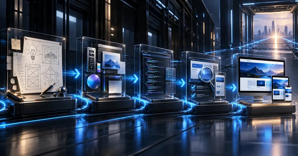 Cinq étapes de création web connectées depuis le cadrage jusqu’au lancement responsive